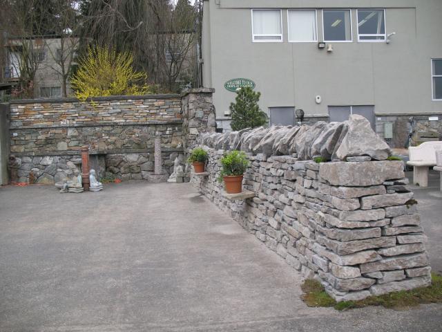 one of the three finished walls at NW landscape supplies